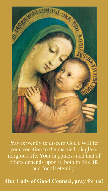 Our Lady of Good Counsel Vocational Discernment Prayer Card